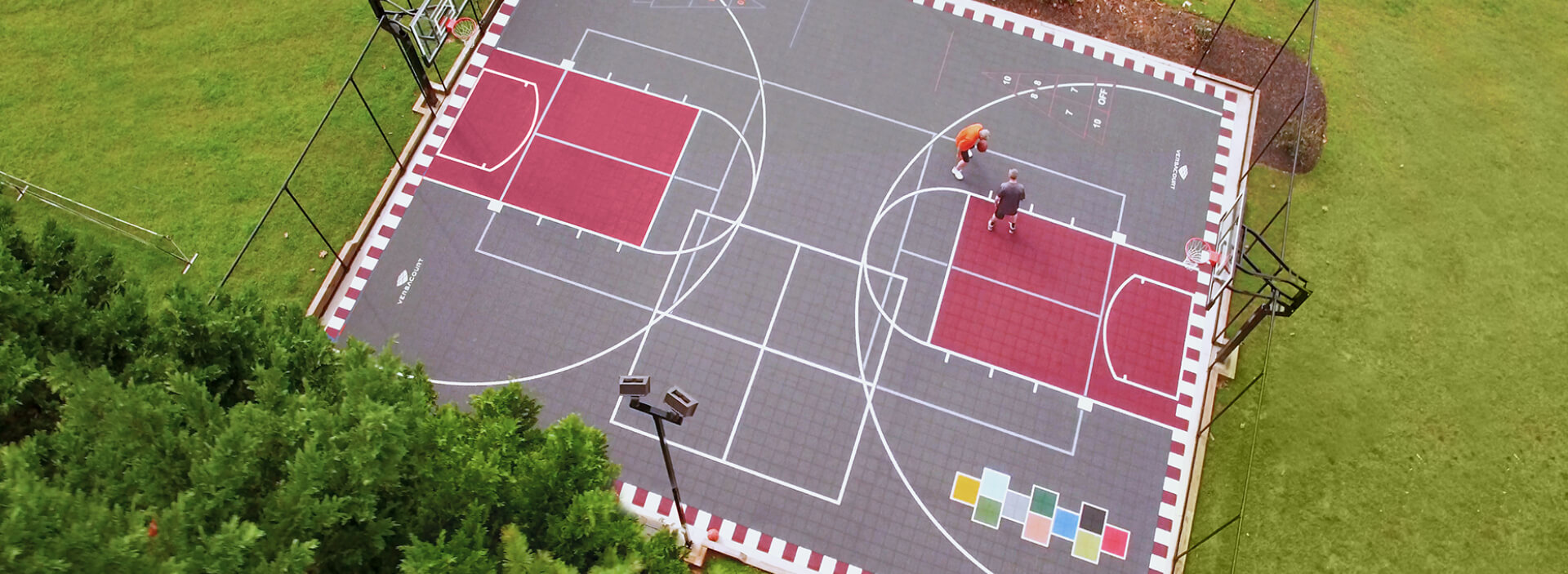 old tennis court transformed into a multi-sport game court