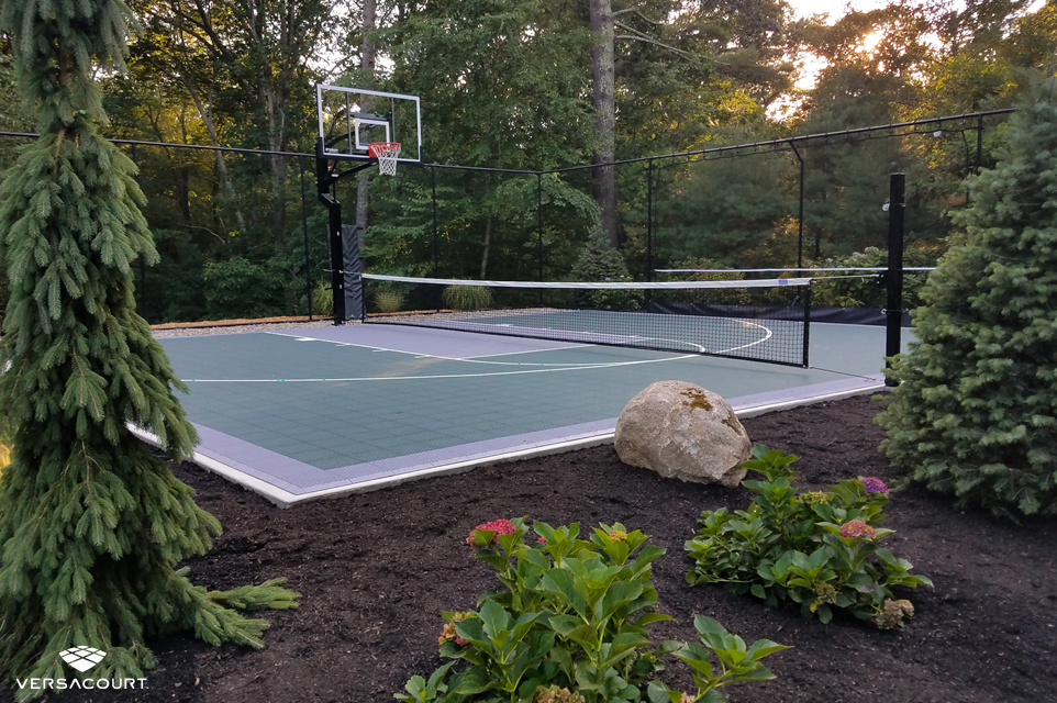 VersaCourt multi-sport game court with adjustable net