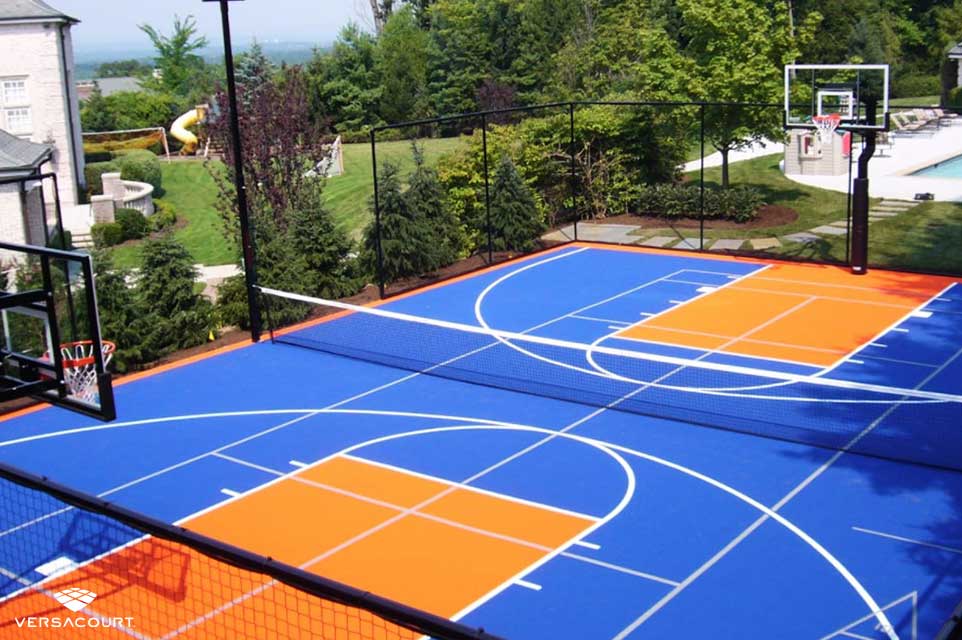 VersaCourt custom designed backyard multi-sport game court