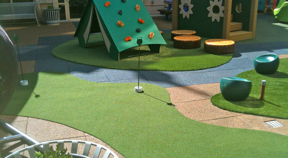 rubber playground tiles and turf